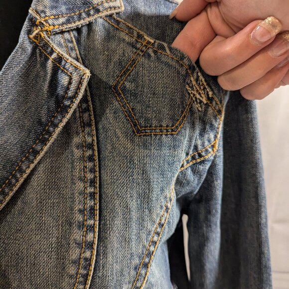 Blue Exchange Distressed Denim Jacket - Picture 2 of 10